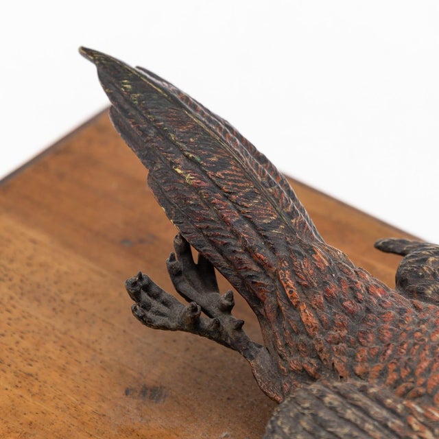 Antique 20th Century Cold Painted Bronze Wall Hanging Document Holder For Sale - Image 8 of 10