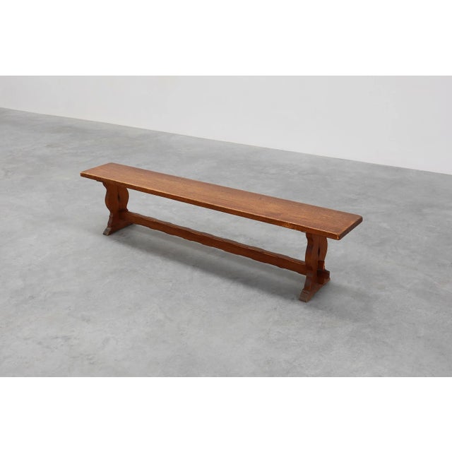 Rustic Oak Bench, France, 1900s For Sale - Image 10 of 13