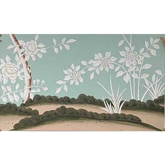 Bring understated elegance into your interior with this luxury hand-painted chinoiserie wallpaper mural, featuring...