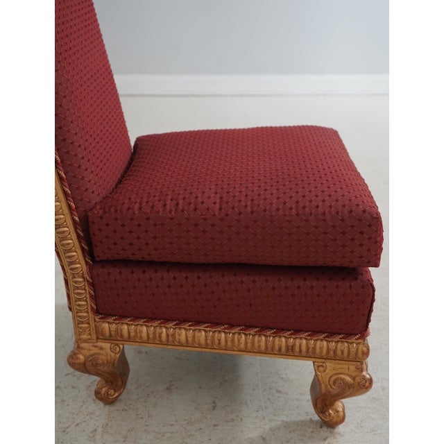 Wood Pair Gold Giltwood Ornate Carved Frame Bergere Chairs For Sale - Image 7 of 18