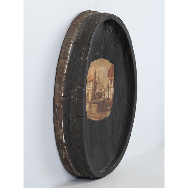 French Antique Wine Barrel End Repurposed as Wall Art Dambach-La-Ville France C1800's For Sale - Image 3 of 12