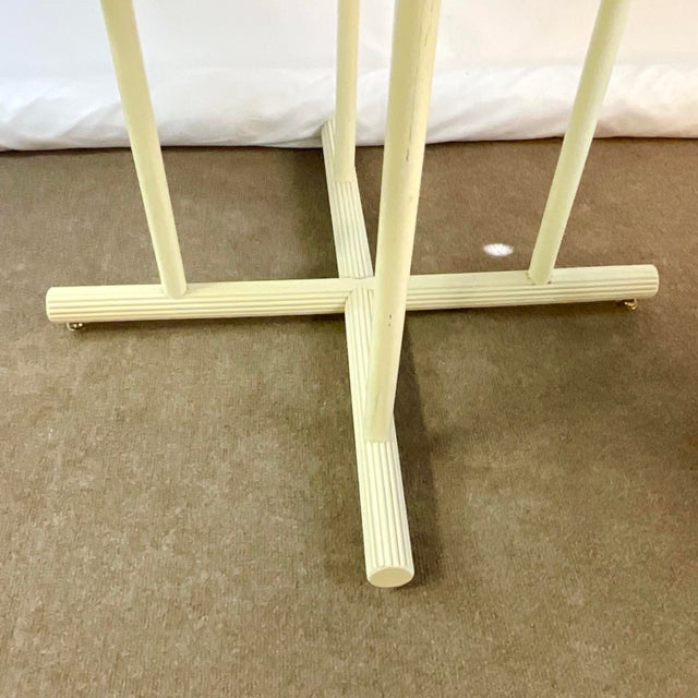 1980s 1980s Vintage Coastal Pencil Reed Backed & Tubular Dining Set, Reupholstered - 5 Piece Set For Sale - Image 5 of 11