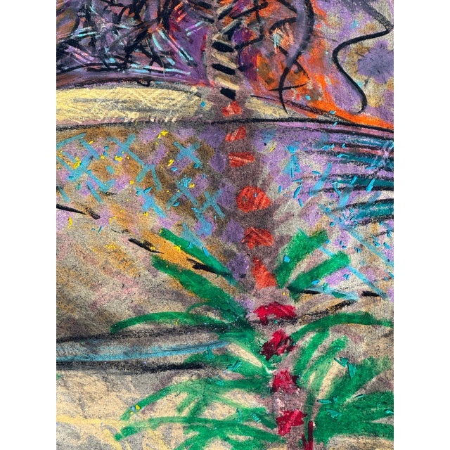 Vintage Abstract Expressionistic Palm Tree Painting For Sale In Greenville, SC - Image 6 of 8