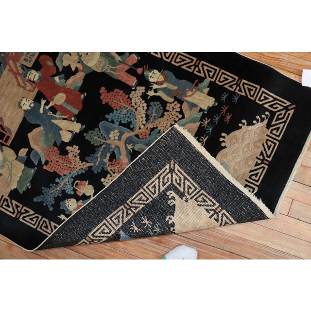 Emperor Empress Chinese Scatter Size 20th Century Rug - 3' x 5' For Sale - Image 4 of 6