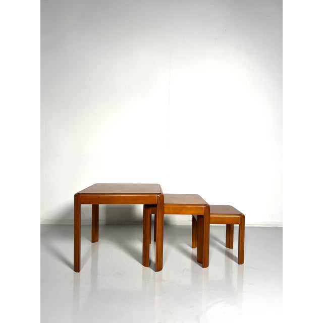 Nesting Tables in Wood, Italy, 1960s, Set of 3, in Good conditions. Designed 1960 to 1969