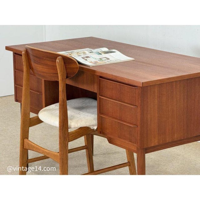 Brown Mid-Century Modern Danish Teak Desk, 1960s For Sale - Image 8 of 12