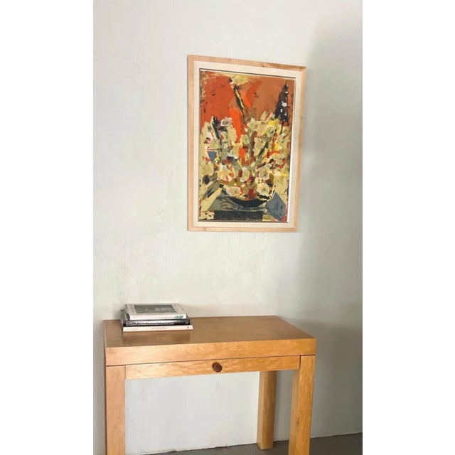 Mid-Century Modern Vintage Framed Floral Still Life Art Print For Sale - Image 3 of 8