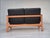 Black Vintage Danish Two-Seater Sofa in Leather and Oak, 1960s For Sale - Image 8 of 18