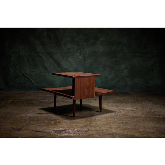 George Nakashima Two-Tier Corner Table With Free Edge Support by George Nakashima For Sale - Image 4 of 4