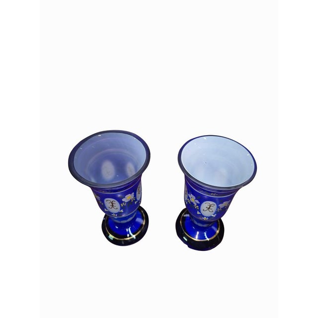 Glass Bohemian Enamelled Glass Goblets and Vases, Late 19th - Early 20th Century, Set of 15 For Sale - Image 7 of 18