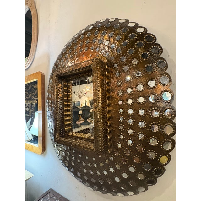 Vintage Ornate Massive Peacock Wall Mirror Hollywood Regency For Sale - Image 9 of 11