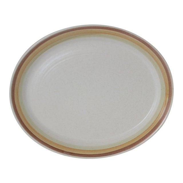 Vintage 1960s Ceramic Franciscan Dinnerware Sierra Sand Pattern Large Oval Platter For Sale