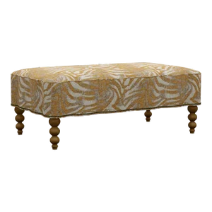 Mirasol Scalloped Ottoman, Zebra Chenile