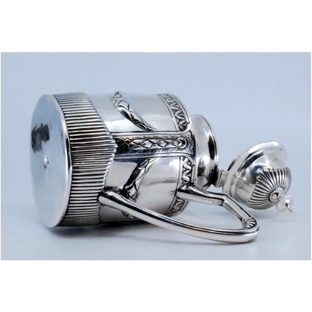 Fluted Silver Teapot with Scrolls and Garlands For Sale - Image 5 of 11