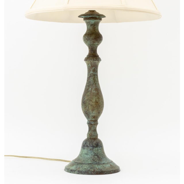 Modern Modern Verdigris Bronzed Table Lamps, Pair For Sale - Image 3 of 8