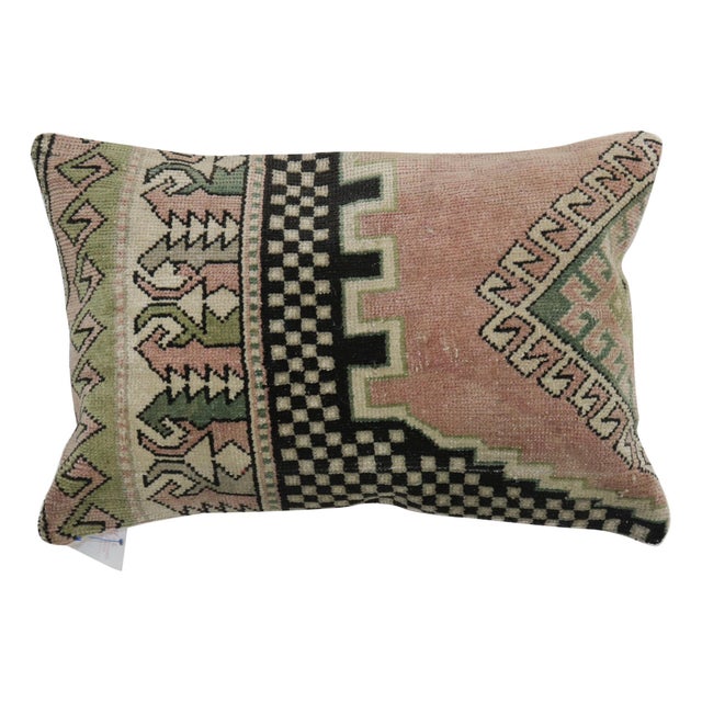 Pillow made from a mid-20th century Turkish rug Measures: 16" x 23".