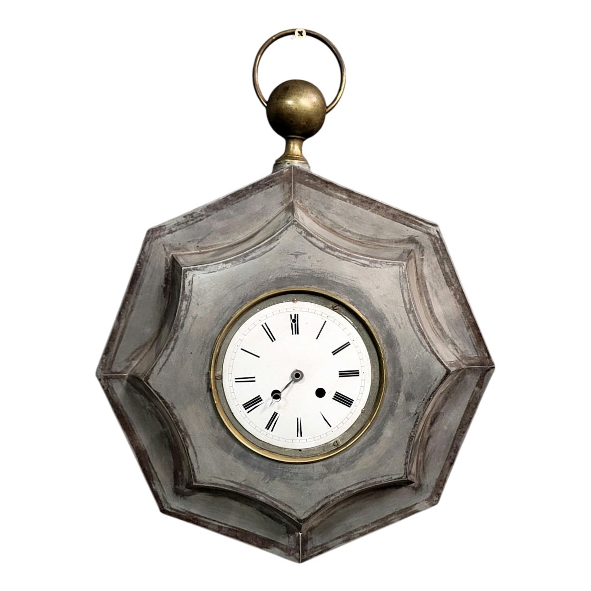 Hexagonal Sheet Metal Wall Clock | Chairish