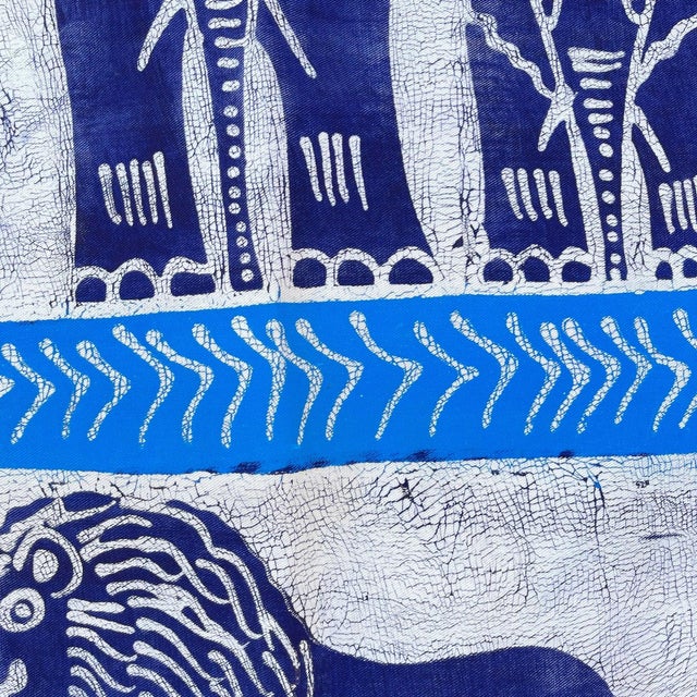 Early 20th Century Big 5 Batik Blue Table Runner For Sale In Denver - Image 6 of 8