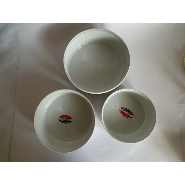 1990s 1990s Set of 3 French Pillivuyt Deep Pleated Porcelain Soufflé Dishes For Sale - Image 5 of 12