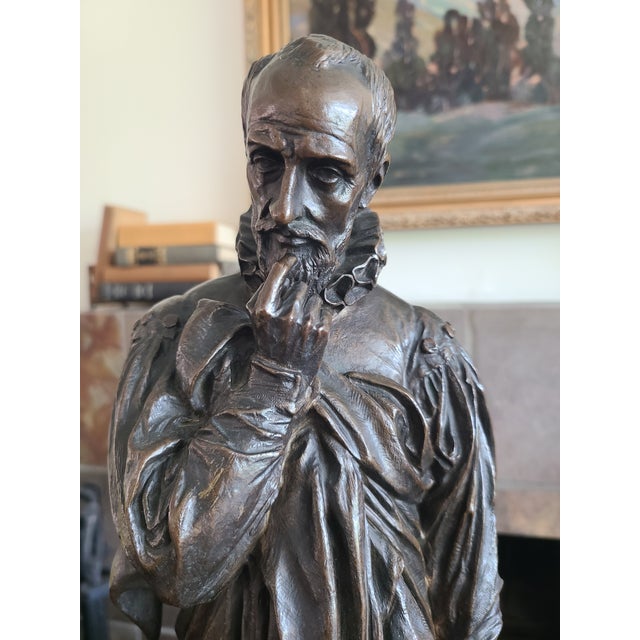 Exceptional 19th century bronze statue of Ambroise Paré (1510-1590) by French sculptor Piere-Jean David (1788-1856)....