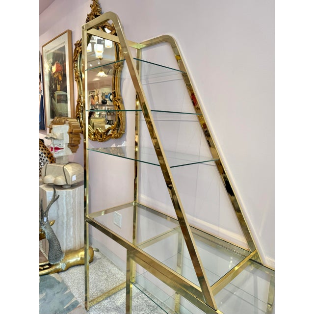 Vintage Asymmetrical Brass and Glass Etagere by Dia For Sale - Image 9 of 12
