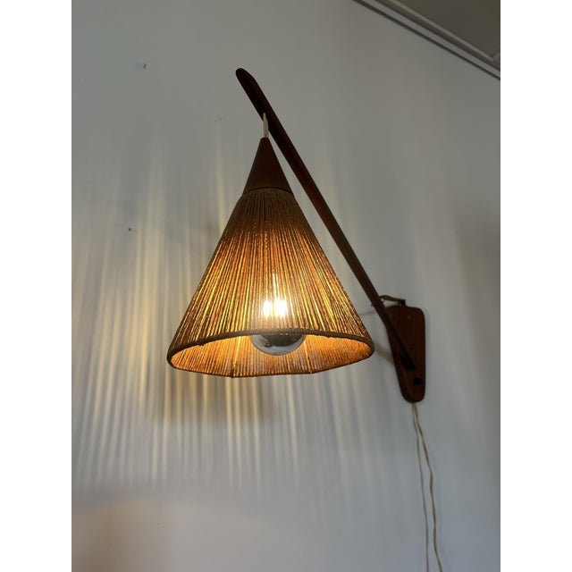 Wood Vintage Wall Light from Temde Leuchten, 1960s For Sale - Image 7 of 11