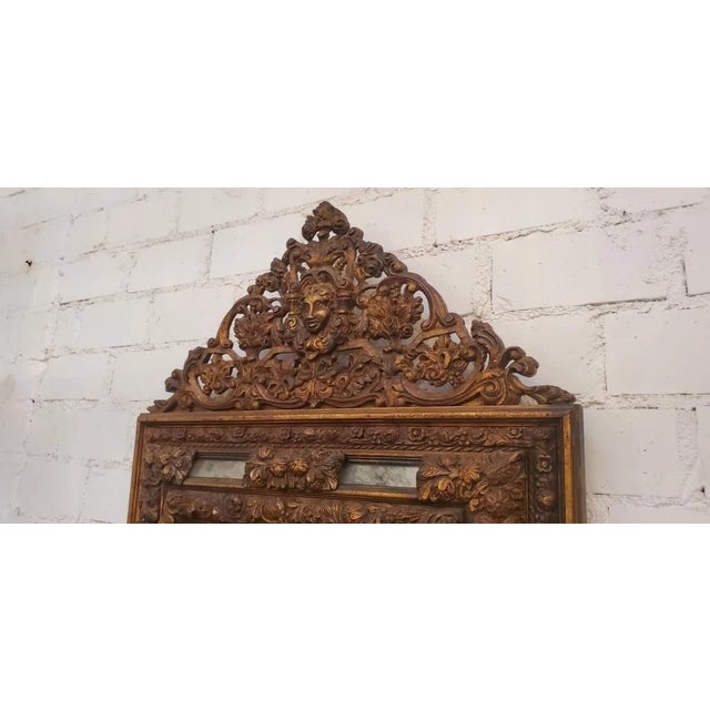 Mid 20th Century Louis XIV Style Giltwood Over Mantel Mirror For Sale - Image 5 of 5