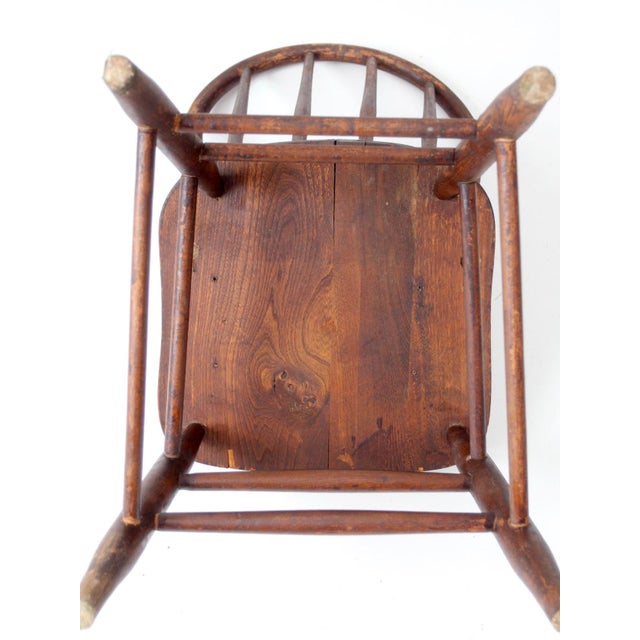 Antique American Windsor Bow Back Spindle Chair For Sale - Image 17 of 17