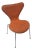 Fritz Hansen Series 7 Padded Chair in Orange Fabric For Sale