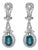 3.43ctt Oval Emerald & Diamond Drop Necklace 18-Karat White Gold, A Pair For Sale