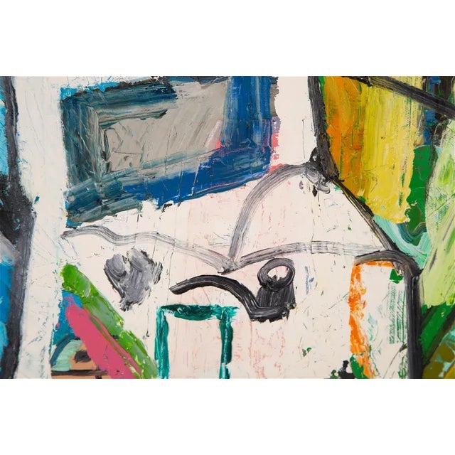 Textile ‘Chair’ Abstract Impasto Oil on Canvas by Minglei Wang (China) For Sale - Image 7 of 10