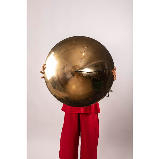 Metal Semi-Large Gold Ceiling Lamp by Claus Bonderup & Torsten Thorup for Fog & Mørup, 1970s For Sale - Image 7 of 11
