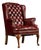 Vintage Tufted Leather Wingback Chesterfield Armchair in Oxblood For Sale
