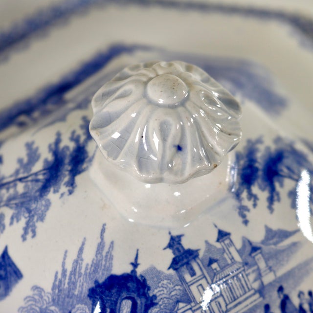 English Mid-19th Century English W. Adams & Sons "Cassino" Ironstone Covered Tureen For Sale - Image 3 of 15