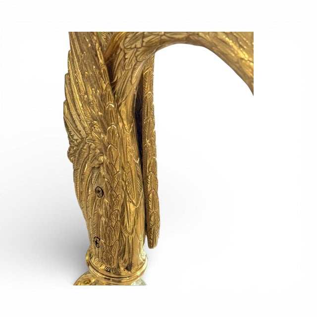 Early 20th Century Gilded Swan Form Sculptural Object With Winged Detail For Sale In Indianapolis - Image 6 of 9