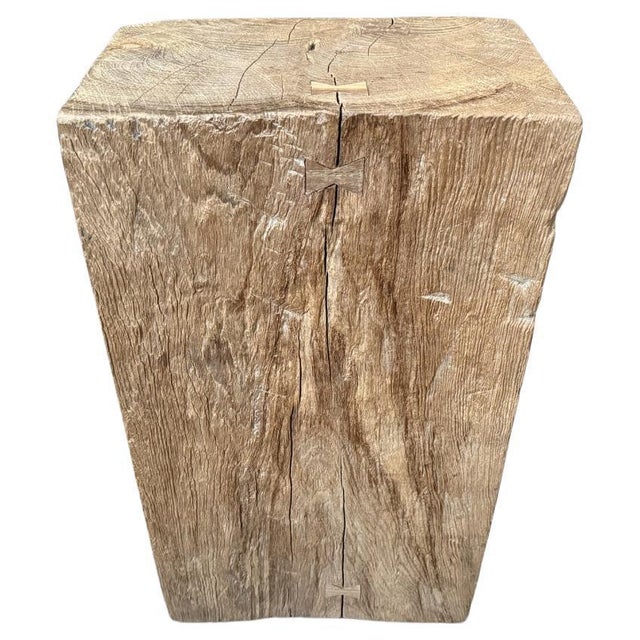 Andrianna Shamaris Sculptural Teak Wood Side Table or Pedestal For Sale In New York - Image 6 of 18