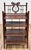 Antique mahogany four tier etagere bookshelf. Victorian era stand features a wood "stick and ball" frame with four...