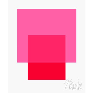 The Interaction of Bright Pink and Red Fine Art Print 20" X 24" by Liz Roache For Sale