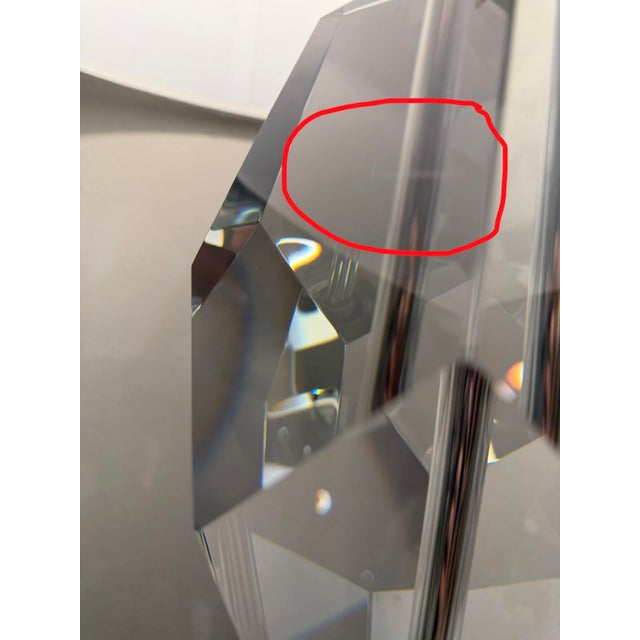 Glass Double Facet Block Crystal Lamp by Global Views For Sale - Image 7 of 11