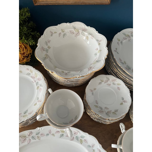 1950s Mid Century Modern Mitterteich Bavaria “Falling Leaves” Porcelain Dinner Service - 49 Pieces For Sale - Image 16 of 18