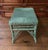 Vintage Wicker Bench Stool in Moss Green For Sale - Image 4 of 5