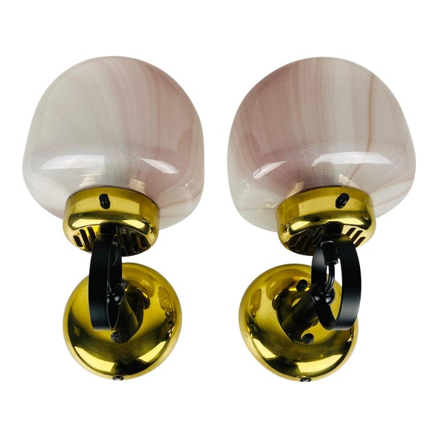 Opaque Glass Sconces by Peill & Putzler, 1970s, Germany - A Pair For Sale