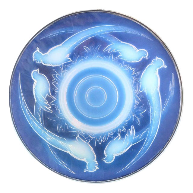 Art Deco Opal Glass Bowl by Verlys, 1920s For Sale