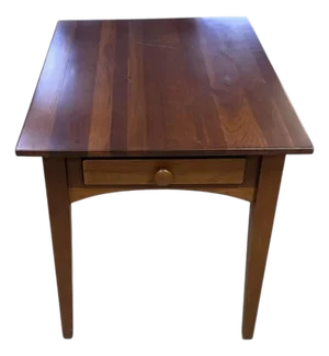 Vintage Ethan Allen Cherry Wood Rectangle Side Table — Handsome Accent With Drawer