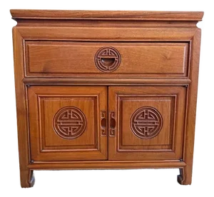 1950s Chinese Ming Style Hand-Carved Rosewood Side Table