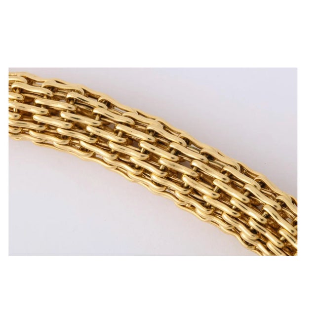 Solid 18 Kt. Gold Mesh Link Choker Continental For Sale - Image 10 of 10