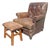 Distressed Leather Pottery Barn Chair and Ottoman For Sale