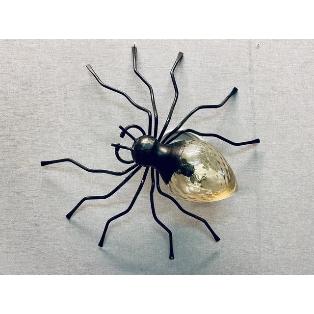 Mid-Century Italian Modern Metal and Glass Spider Wall Lamp, 1950s For Sale - Image 9 of 9