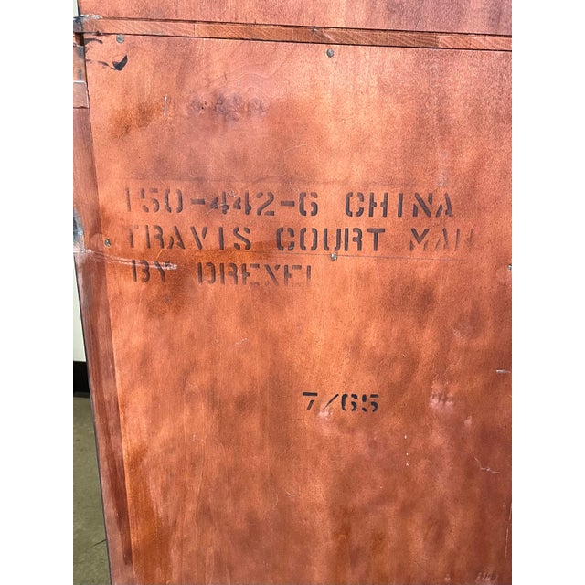 Chestnut 1960s Drexel Cabinet Corner Curved Travis Court Vintage For Sale - Image 8 of 9