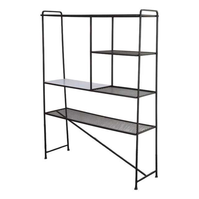 Mid-Century American Modern Iron Shelving Unit / Etagere by Freda Diamond For Sale